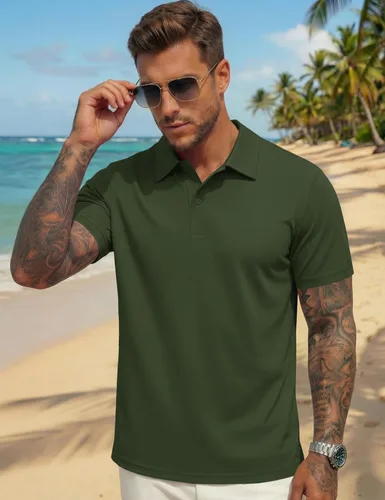 Vista 3 de MAGNIVIT Mens Polo Shirts Short Sleeve Moisture Wicking Breathable UPF80+ Casual & Athletic Collared Golf Shirts