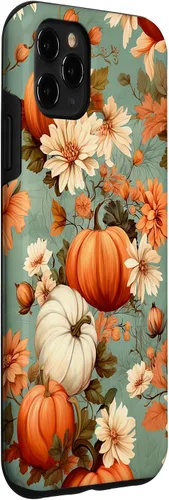 Vista 3 de Funda con temática de otoño para iPhone 11 Pro Max con diseño de calabaza de otoño