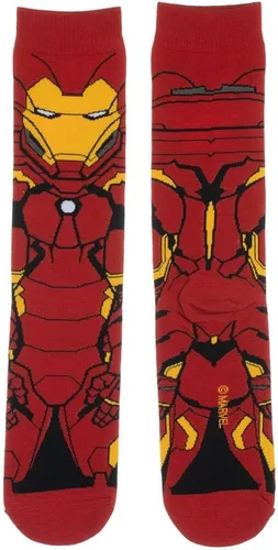Vista 4 de Bioworld Marvel Avengers Iron Man 360 - Calcetines para hombre Rojo