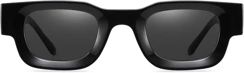 Vista 6 de EYLRIM Gafas de sol de marco cuadrado grueso para mujeres y hombres, lentes de sol polarizados rectangulares gruesos con protección UV400
