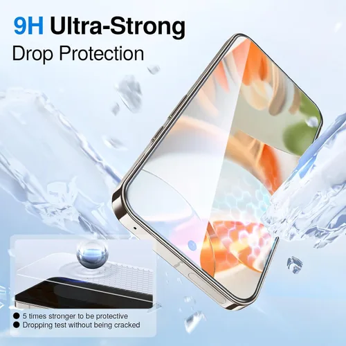 Vista 5 de SMARTDEVIL Protector de pantalla para Google Pixel 9 Pro XL (paquete de 3) + protector de lente de cámara, vidrio templado HD, apto para desbloqueo