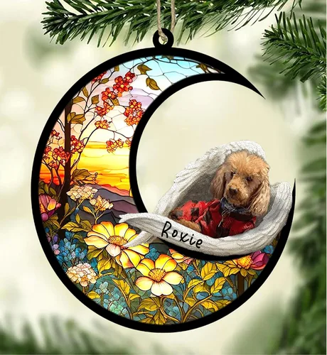 Vista 115 de Atrapasoles conmemorativo personalizado para perros, adorno navideño de Airedale Terrier, recuerdo por pérdida de mascota, regalos conmemorativos