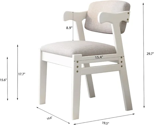Vista 2 de Silla de estudio para niños Silla de madera de goma Altura ajustable Comedor/Ocio/Oficina Silla (blanco)