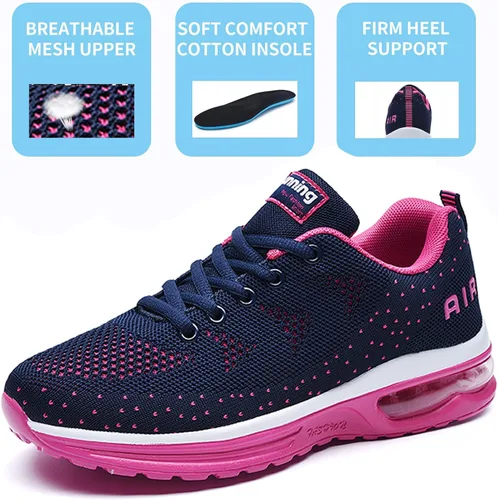 Vista 3 de AUPERF Zapatos de aire para mujer para caminar correr tenis deportes cómodos para gimnasio