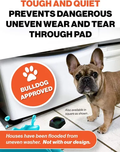 Vista 4 de SlipToGrip BE Quiet Pads - Paquete de 4 almohadillas redondas sin vibración con inserto de acero inoxidable, silenciosas patas de lavadora