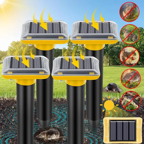 Vista 11 de Repelente ultrasónico de topos al aire libre, paquete de 6 repelentes solares para césped y jardín, trampas impermeables para matar topos, repele