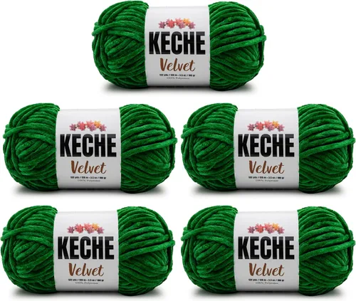 Vista 157 de Keche Hilo para ganchillo, hilo de terciopelo, chenilla suave, manta de bebé voluminosa amigurumi Yarn 3.53 oz (132 yardas) - Arona