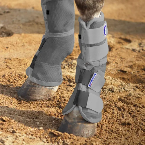 Vista 13 de Harrison Howard Botas para moscas de caballo, ajuste contorneado, protectores de piernas, botas de malla densa con ventilación cómoda y protección
