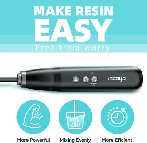 Vista 8 de ISTOYO Mezclador de resina recargable Ultra, mezclador epoxi mejorado de 3 velocidades con modo AI, mezclador de resina epoxi, agitador de resina