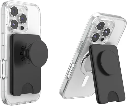 Vista 23 de Cartera para teléfono PopSockets con patada expandible, tarjetero para teléfono - Negro