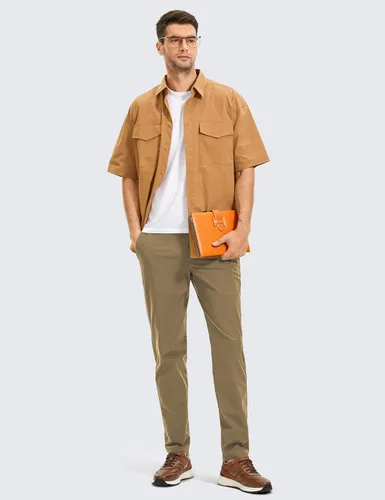 Vista 3 de CRZ YOGA Pantalones de golf cómodos para todo el día, tallas 303234 pulgadas de hombre, secado rápido, ligeros, con bolsillos, casuales