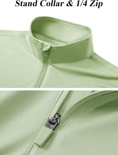 Vista 5 de TACVASEN Camisas de manga larga con protección solar UPF 50+ para mujer, con cremallera de 14, ligera, de secado rápido