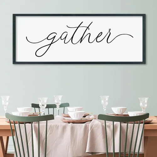 Vista 20 de LuZhiQiang Arte de pared para comedor 81,3×30,5 cm "Bless The Food Before Us" Letrero cristiano para cocina, cita familiar agradecida, cuadro grande