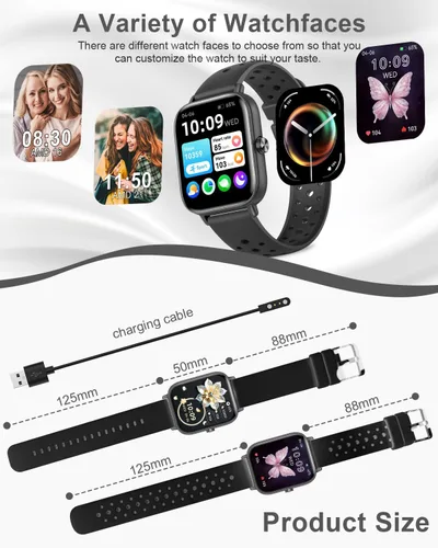 Vista 7 de Relojes inteligentes para hombres y mujeres Fitness: reloj de seguimiento de fitness con llamada Bluetooth 24/7, frecuencia cardíaca SpO2, monitor
