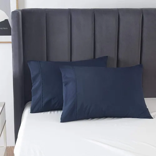 Vista 17 de Axia Linen & Things Fundas de almohada, negro, estándar, 2 piezas 100% algodón egipcio, 600 hilos, patrón sólido