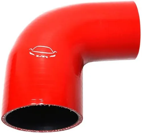 Vista 34 de Manguera de silicona reforzada de 4 capas de alto rendimiento de 2"-2.25" ID codo reductor acoplador de 90 grados para turbo/intercooler/tubería