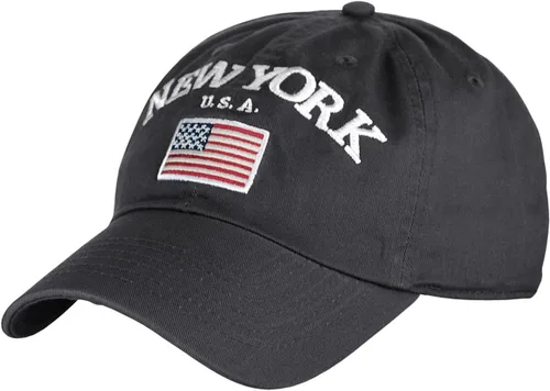 Vista 10 de NYFASHION101 Gorra ajustable de perfil bajo bordada con la bandera de Nueva York EE. UU Negro