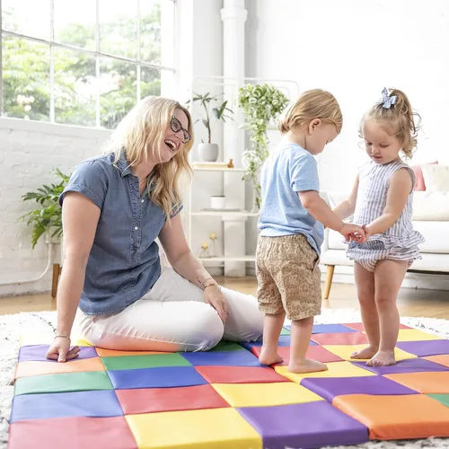 Vista 12 de ECR4Kids SoftZone Tapete de Actividades de Retazos, Tapete de Juego Plegable, Surtido