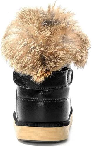 Vista 3 de KVbabby Botas de nieve para niños pequeños, con forro de piel sintética, impermeables