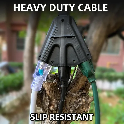 Vista 4 de YOJOE Cable de extensión de 3 salidas para interiores y exteriores, cable de alimentación de 3 clavijas 13A resistente a la intemperie, múltiples