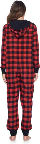 Vista 4 de Ashford & Brooks Mono de pijama de una pieza con capucha de franela para mujer