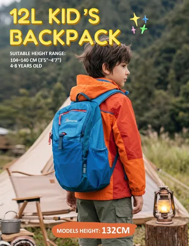 Vista 2 de MOUNTAINTOP - Mochila escolar para niños de 2 a 5 años, 8L/12 L azul (12L-Blue)