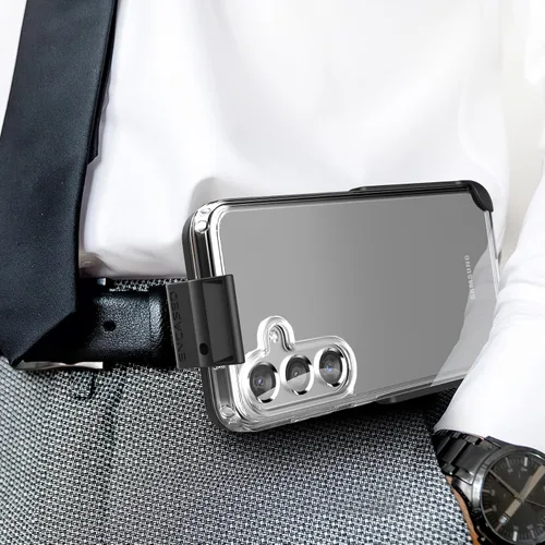 Vista 3 de Encased Funda para Samsung Galaxy S24 con clip para cinturón (transparente) (S24)
