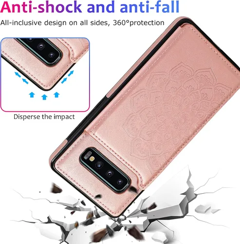 Vista 7 de Asuwish Funda compatible con Samsung Galaxy Note 8 y protector de pantalla de vidrio templado, con ranura para tarjetero, función atril, cartera