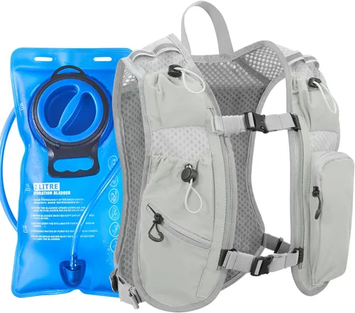 Vista 25 de Chaleco de correr para mujeres y hombres, mochila de hidratación para correr, chaleco para corredores, chaleco de hidratación, con soporte frontal