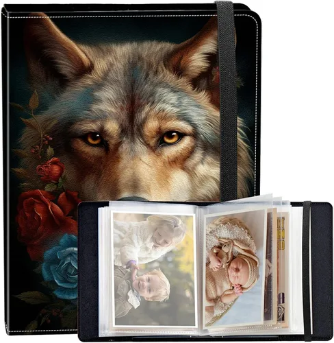 Vista 31 de Álbum de fotos de 3.5 x 5 pulgadas, cubierta de piel sintética de pequeña capacidad, mini álbum de fotos de águila americana de 3.5 x 5 con banda