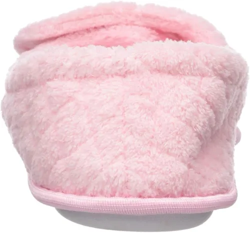 Vista 3 de MUK LUKS - Zapatilla de pie para mujer con punta abierta ajustable, rosa
