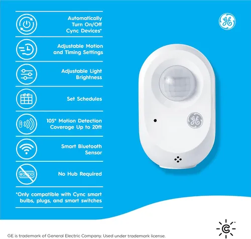Vista 10 de GE CYNC Sensor de movimiento inteligente inalámbrico, alimentado por