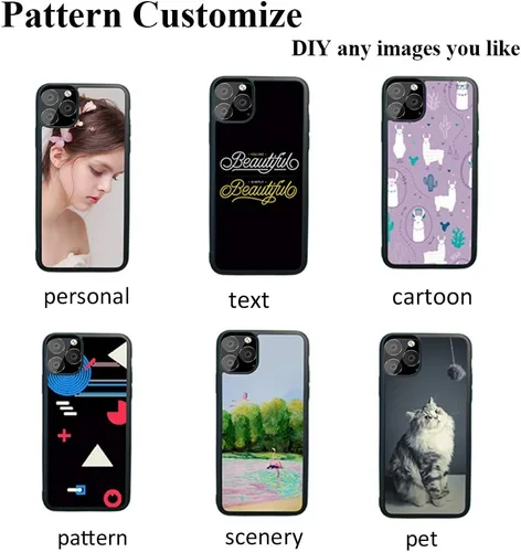 Vista 6 de JUSTRY 5 fundas negras de sublimación para teléfono compatibles con Apple iPhone 13 Pro Max, 6.7 pulgadas (2021), fácil de sublimar bricolaje, 2