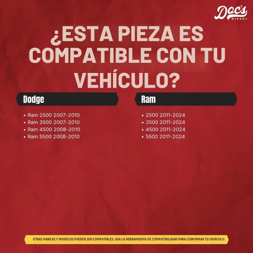 Vista 2 de Filtro de aire para motor Doc's Diesel Compatible con RAM 6.7L Cummins 2500, 3500, 4500, 5500 2007+ Reemplaza 53034051AB