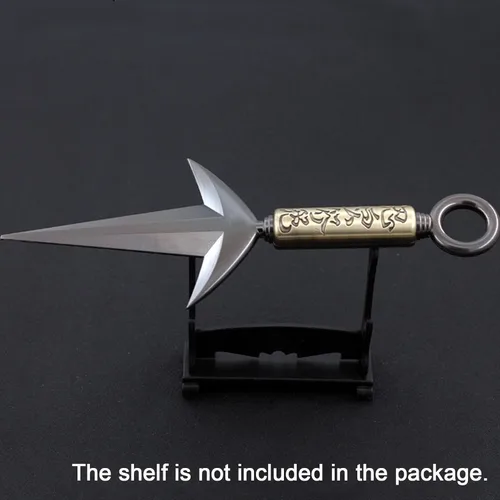 Vista 4 de 9 pulgadas Minato Kunai Uzumaki Kakashi Namikaze kunai Metal Ninja Cosplay Modelo Llavero Colección Regalo de Halloween