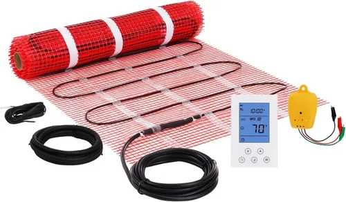 Vista 14 de VEVOR Alfombrilla de calefacción de suelo, 10 pies cuadrados 14℉-113℉ Sistema eléctrico de calefacción por suelo radiante con termostato digital