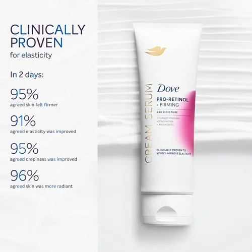 Vista 15 de Dove Suero Crema Pro-Retinol + Reafirmante para Elasticidad y Firmeza, con Péptidos de Colágeno, Niacinamida y Antioxidantes, Loción, 8 oz
