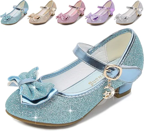Vista 6 de Cadidi Dinos Zapatos de vestir para niñas con tacón de fiesta de boda Mary Jane Princess Flower Shoes (bebéniño pequeñoniño grande)