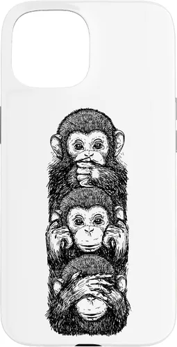 Vista 6 de Three Wise Monkeys See No Evil Hear No Evil Speak No Evil Case for iPhone 16