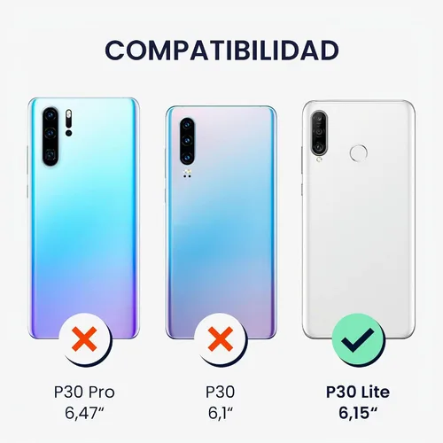 Vista 6 de kwmobile Funda compatible con Huawei P30 Lite - Funda protectora de silicona TPU suave y delgada - Arándano