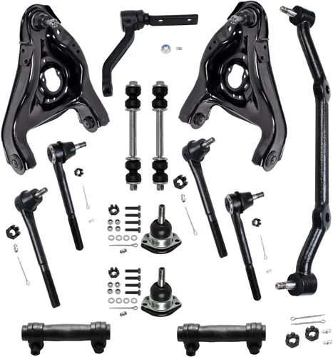 Vista 45 de Detroit Axle - Kit de suspensión frontal de 15 piezas para Jeep Grand Cherokee 99-04 1999 2000 2001 2002 2003 2004, brazos de control superior e