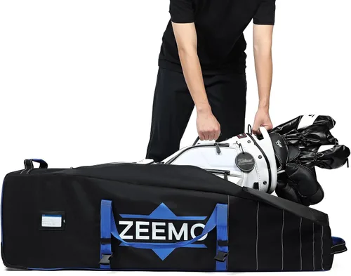 Vista 4 de ZEEMO Golf Travel Bag, Mid-Open Protective & Wheeled Airline-Approved Case for Clubs, Stand&CartBag, Waterproof Soft-Sided Cover Made of Heavy Duty