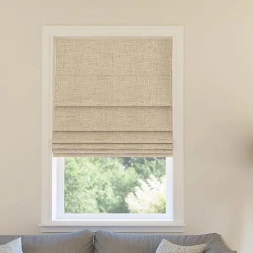 Vista 13 de Sun Zero Seraphina - Persiana romana sin cordón, texturizada, 100% opaca, azul, 23 pulgadas de ancho x 64 pulgadas de alto