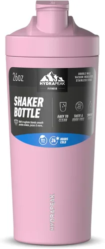 Vista 2 de Hydrapeak Botella agitadora aislada, botellas agitadoras para mezclas de proteínas, batidora de mezcladora, botella de batido de proteínas, taza