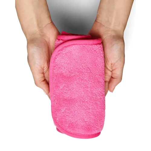 Vista 7 de Miracle Face - Paquete de 2 toallitas desmaquillantes de microfibra para el rostro, incluye 6 ligas para el cabello