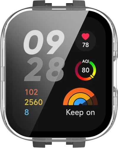 Vista 6 de PC+Funda protectora de pantalla de vidrio templado compatible con Xiaomi Redmi Watch 3/Mi Watch Lite 3 Protector de pantalla para Xiaomi Redmi Watch