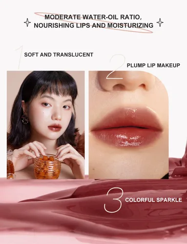 Vista 5 de INTO YOU Brillo de labios, mancha de labios de larga duración, tinte de labios, brillo voluminizador de labios, brillo labial con purpurina, lápiz