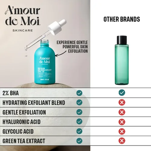 Vista 7 de ADM 2% BHA AHA - Exfoliante líquido – Suero de ácido salicílico – Minimizador de poros, pelado suave para puntos negros y arrugas con ácido