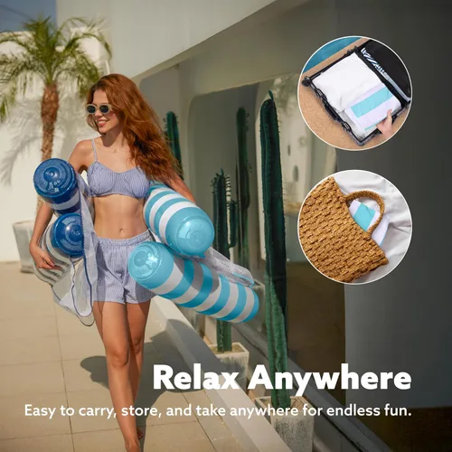 Vista 5 de SLOOSH Hammock Pool Floats Adults, 4-in-1 Multi-Purpose Inflatable Pool Floaties PVC Water Hammock Lounge Floaties
