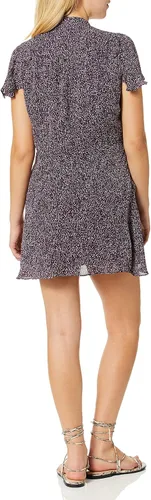Vista 2 de Parker Mini vestido de mujer con mangas con vuelo, lazo frontal y cintura
